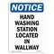 Signmission OSHA Sign, Hand Washing Station Located In Hallway, 14in X 10in Aluminum, 10" W, 14" L, Portrait OS-NS-A-1014-V-13222 - alternate 1